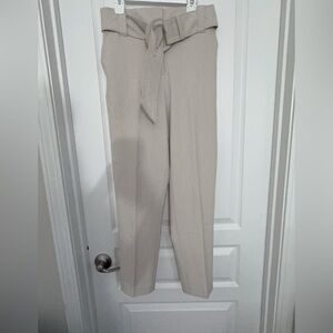 Rachel zoe cream ivory high waisted belt ankle pants slacks 2 petite